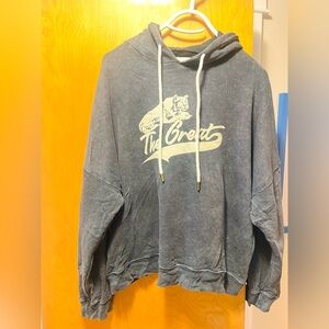 THE GREAT. Charcoal Hoodie with Puma Graphic